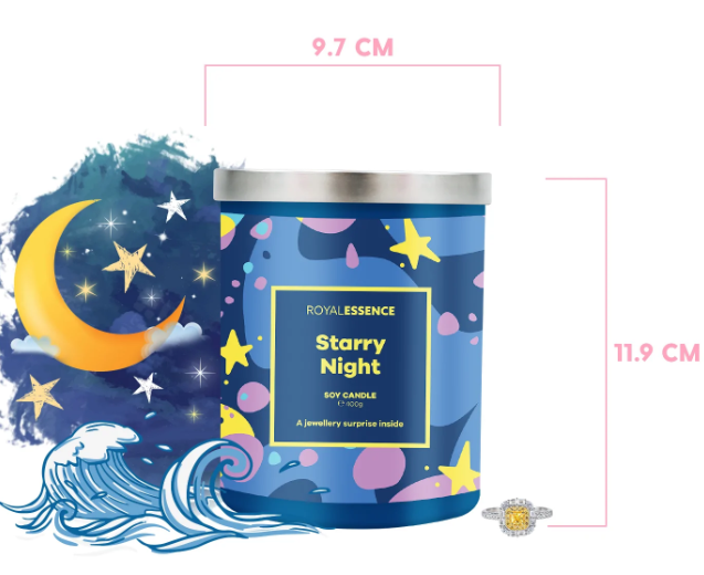 Starry Night Jewel In A Candle